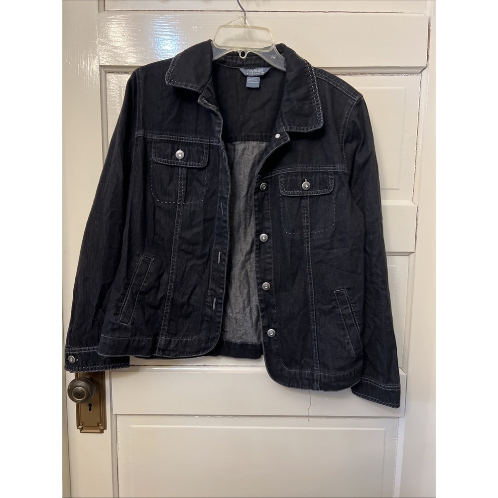 City Blues by Koret Denim Jacket Womens 12 Blue Button Up Western 90s Cowgirl
